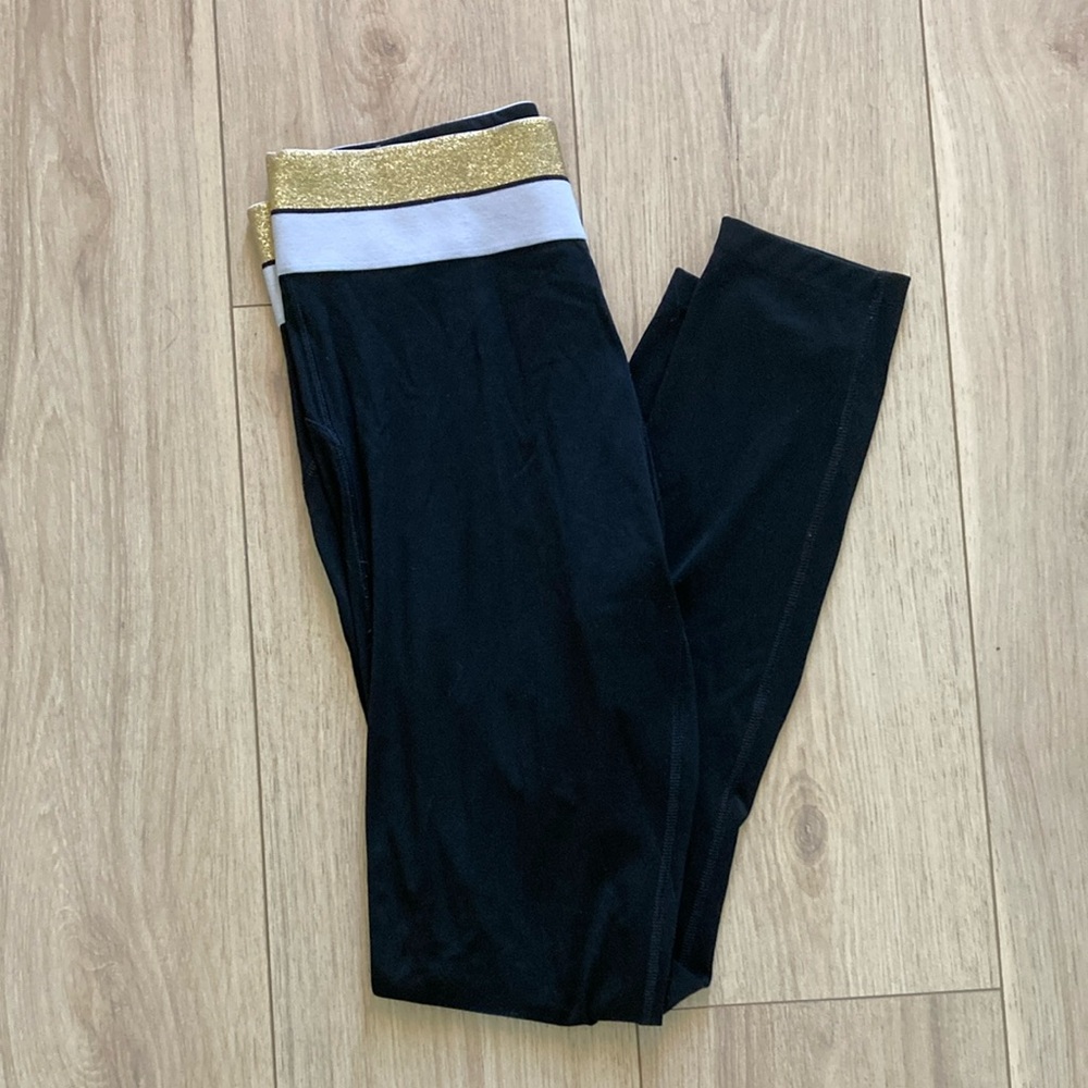 VS PINK Black and Gold Leggings size M